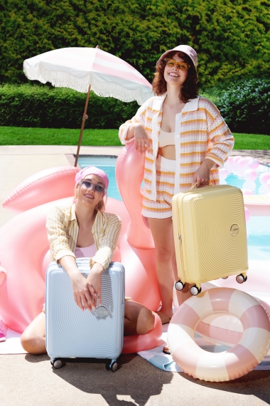 American Tourister Soundbox 55cm - Lentolaukku Laajennettava Pastel Blue