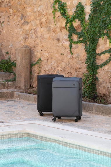 Matkalaukku Printisso Runway - Keskikokoinen Laajennettava Carbon Grey