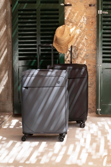 Matkalaukku Printisso Runway - Keskikokoinen Laajennettava Carbon Grey